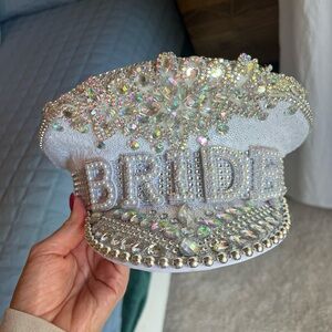 Bride Rhinestone & Sequin Sparkly Sailor Hat!